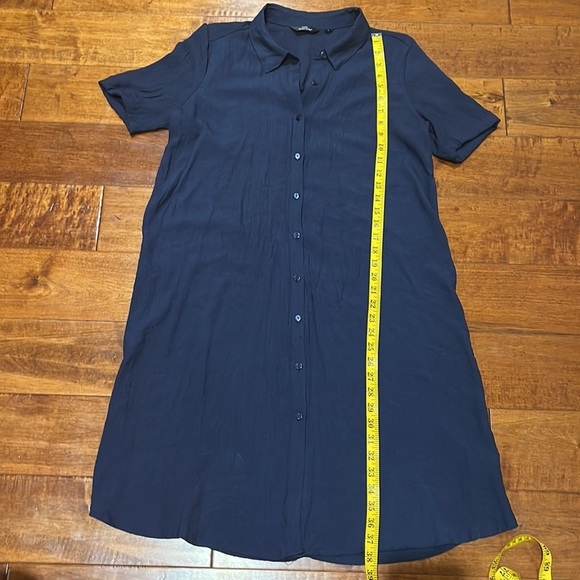 Mlle Gabrielle Navy buttons Down Shirt Dress Size L - Picture 5 of 9